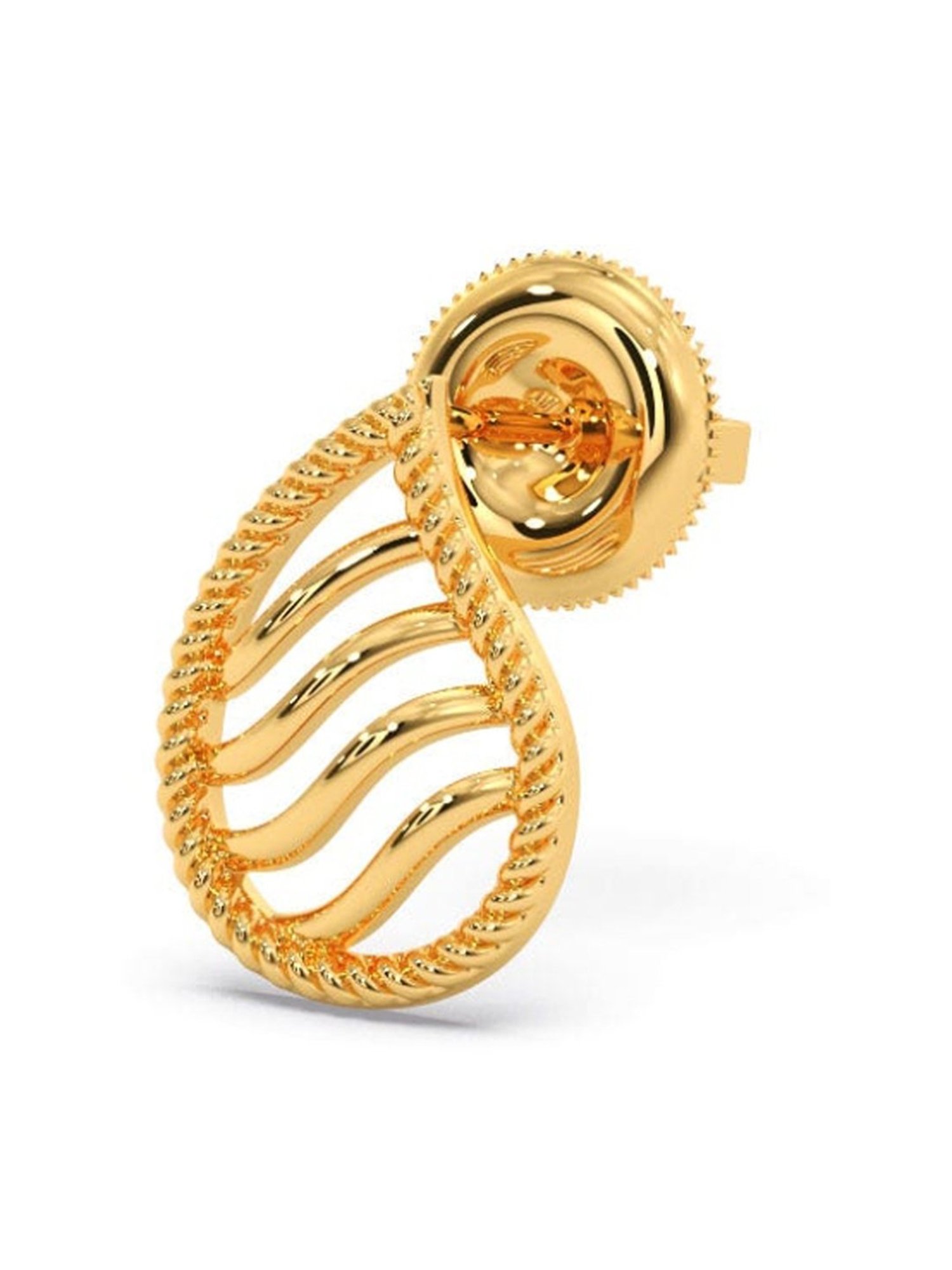 Candere by Kalyan Jewellers Peacock Collection 18k Yellow Gold Stud Earrings for Women