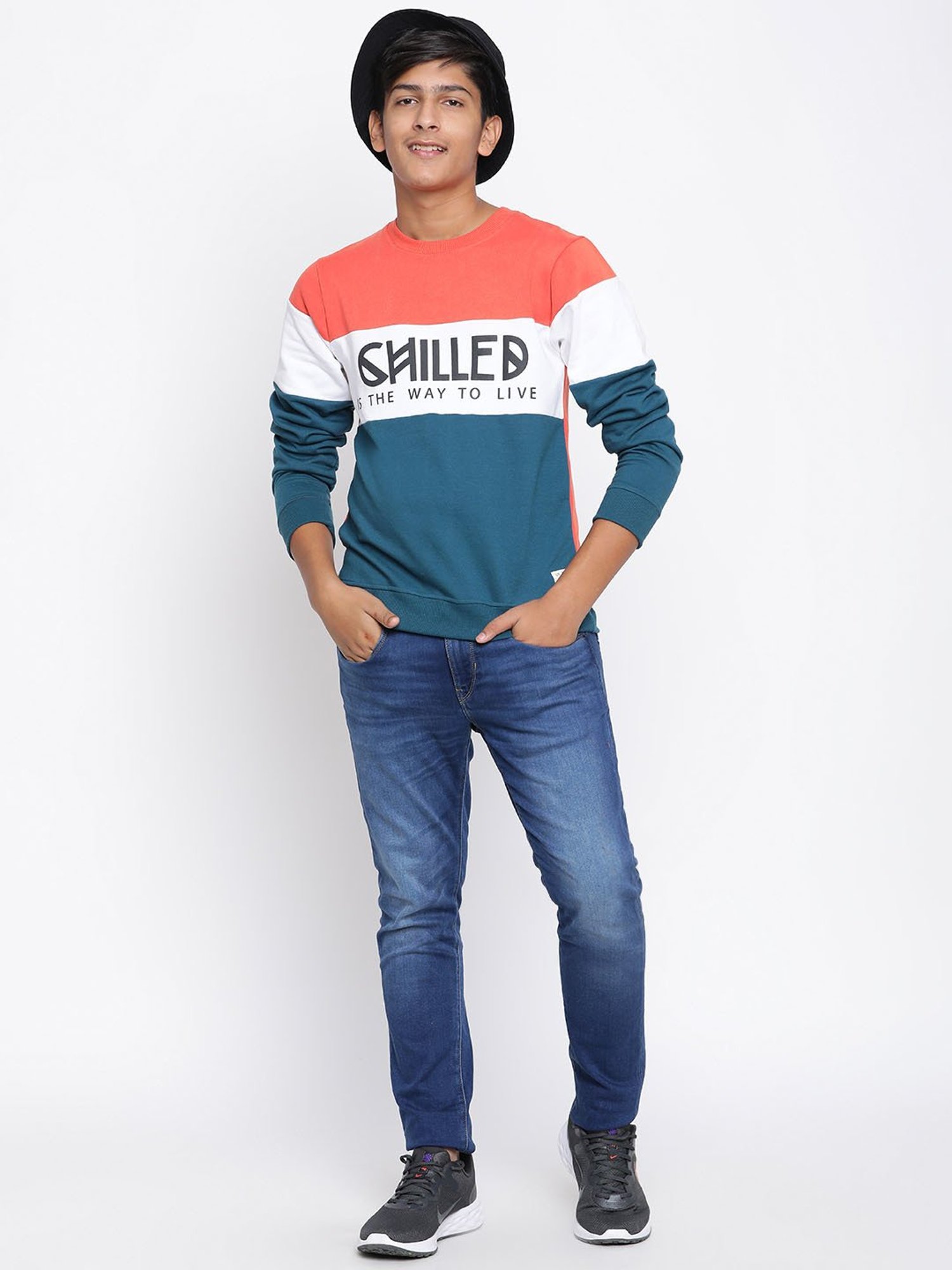 Lil Tomatoes Kids MultiColor Color Block Full Sleeves Sweatshirt