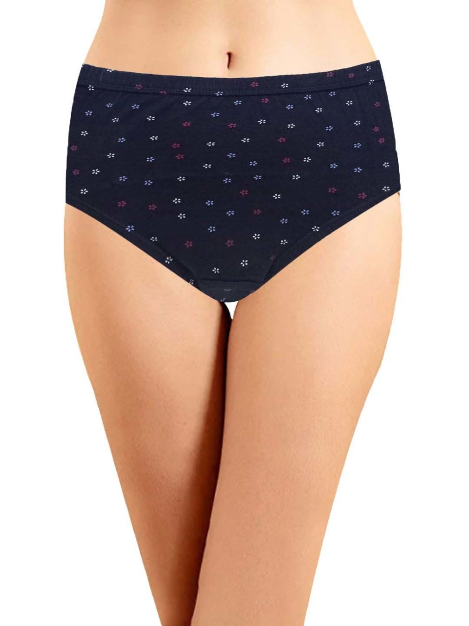 IN CARE Pink & Navy Cotton Printed Hipster Panties - Pack Of 3