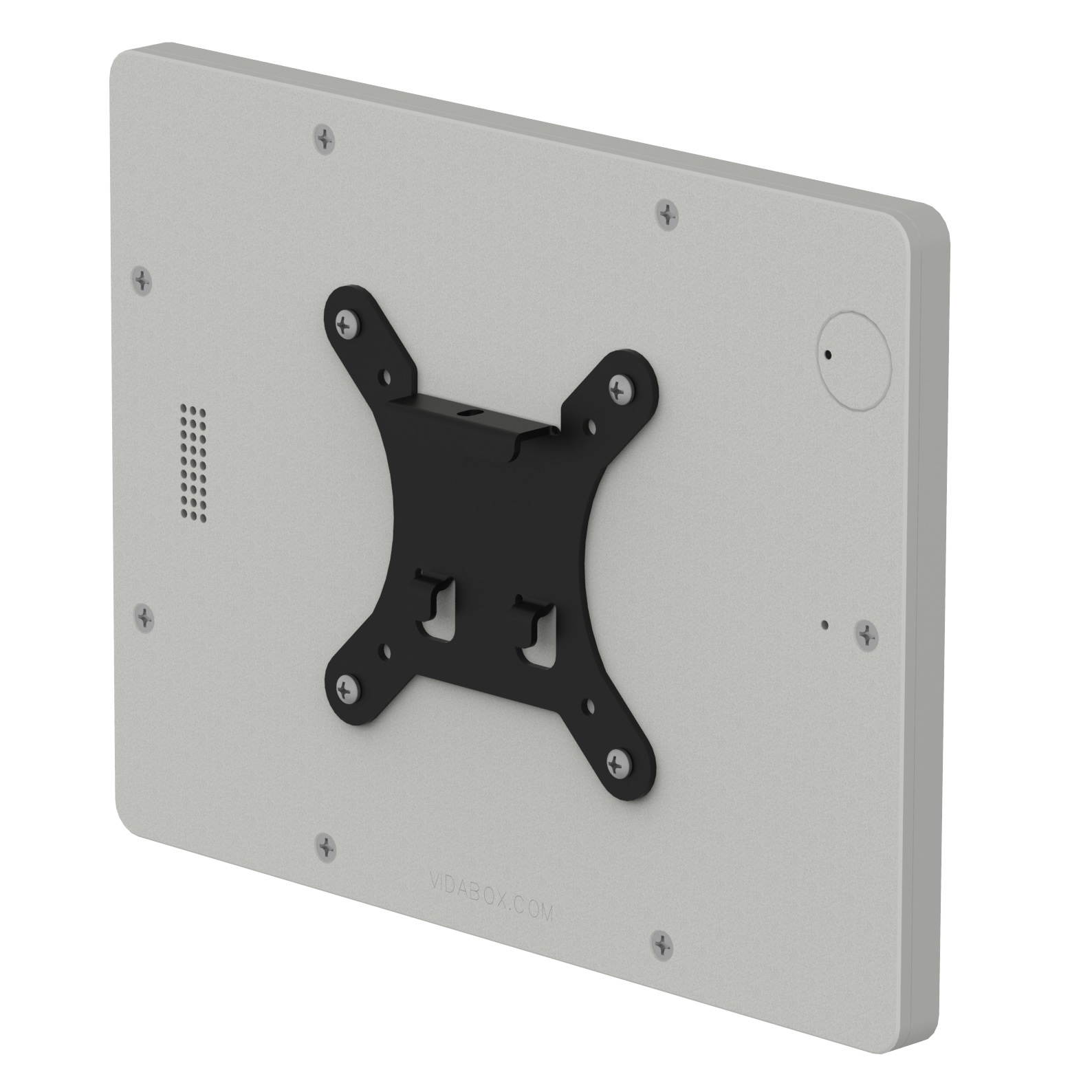 VidaMount Light Grey Home Button Covered Enclosure and Tilting Removable Glass Mount [Bundle] compatible with iPad 9.7 (5th / 6th Gen), Pro 9.7", Air 1/2