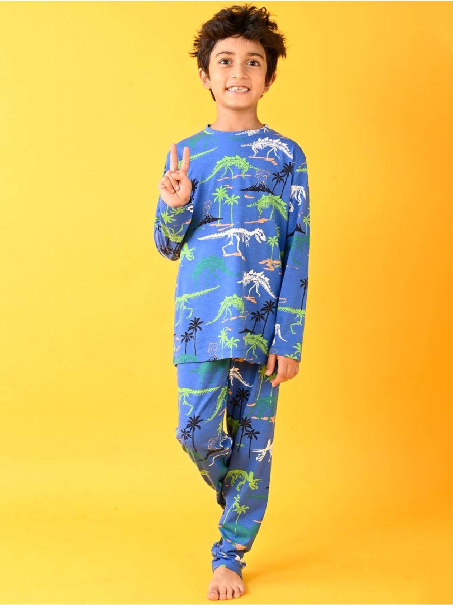 Anthrilo Boys Royal Printed Full Sleeves Night Suits