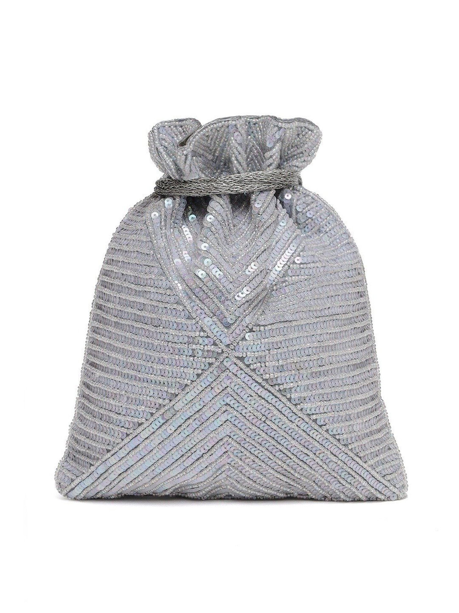 Tarini Nirula Grey Embellished Small Potli