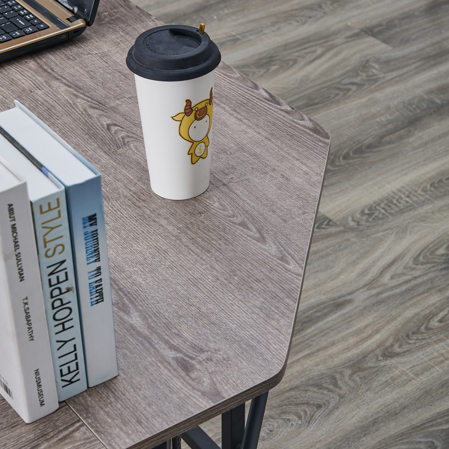 66'' L-shaped Desk Home Office Desk Computer Desk Gaming Desk Large Workstation with CPU Stand and Steel Structure