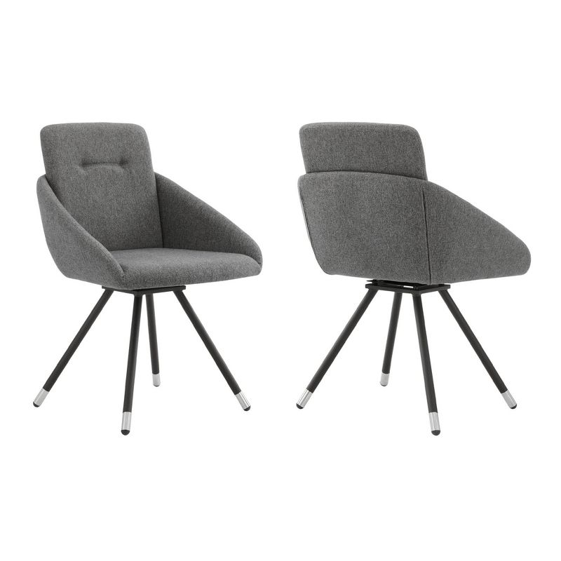 Set of 2 Granada Swivel Fabric Dining Chairs Gray - Armen Living