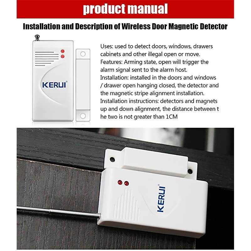 Wireless DoorWindow Magnetic Sensor for GSM Home Security Alarm Systems