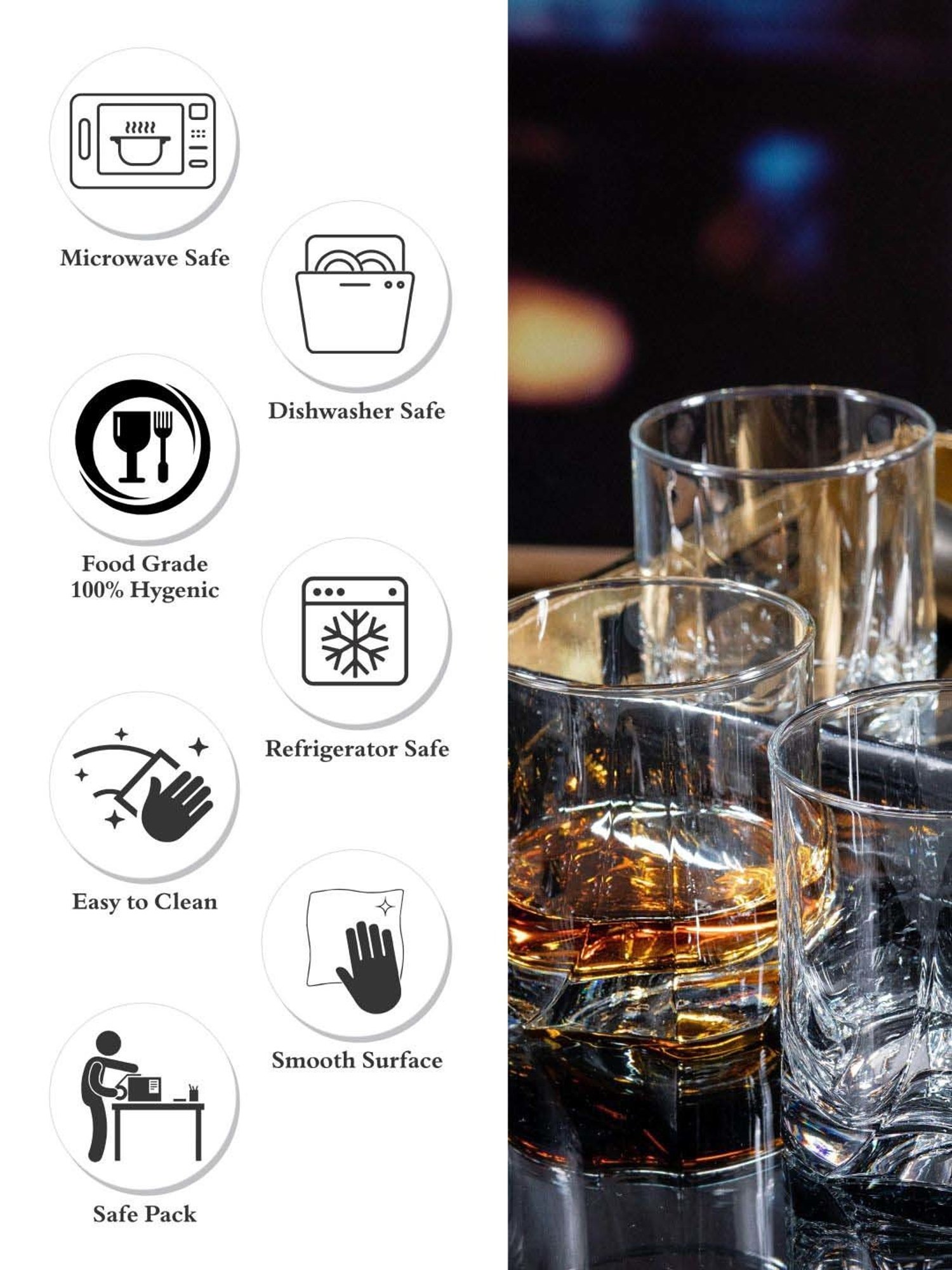 Pasabahce Luna Transparent Glass Tumbler (0.37 L) - Set of 6