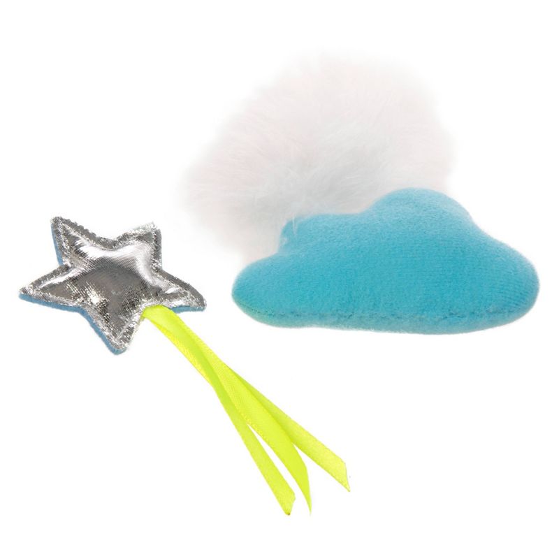 SmartyKat Twinkle Time Cloud & Star Electronic Light Up Plush Cat Toy - 2pk
