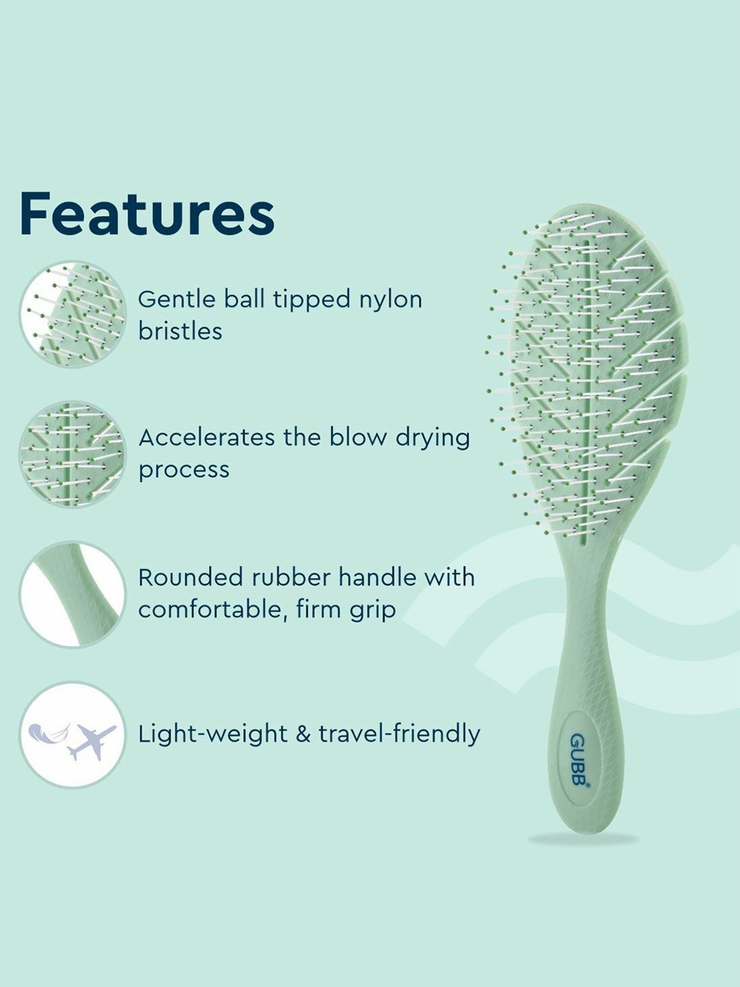 GUBB Oval Hair Brush Scottish Range