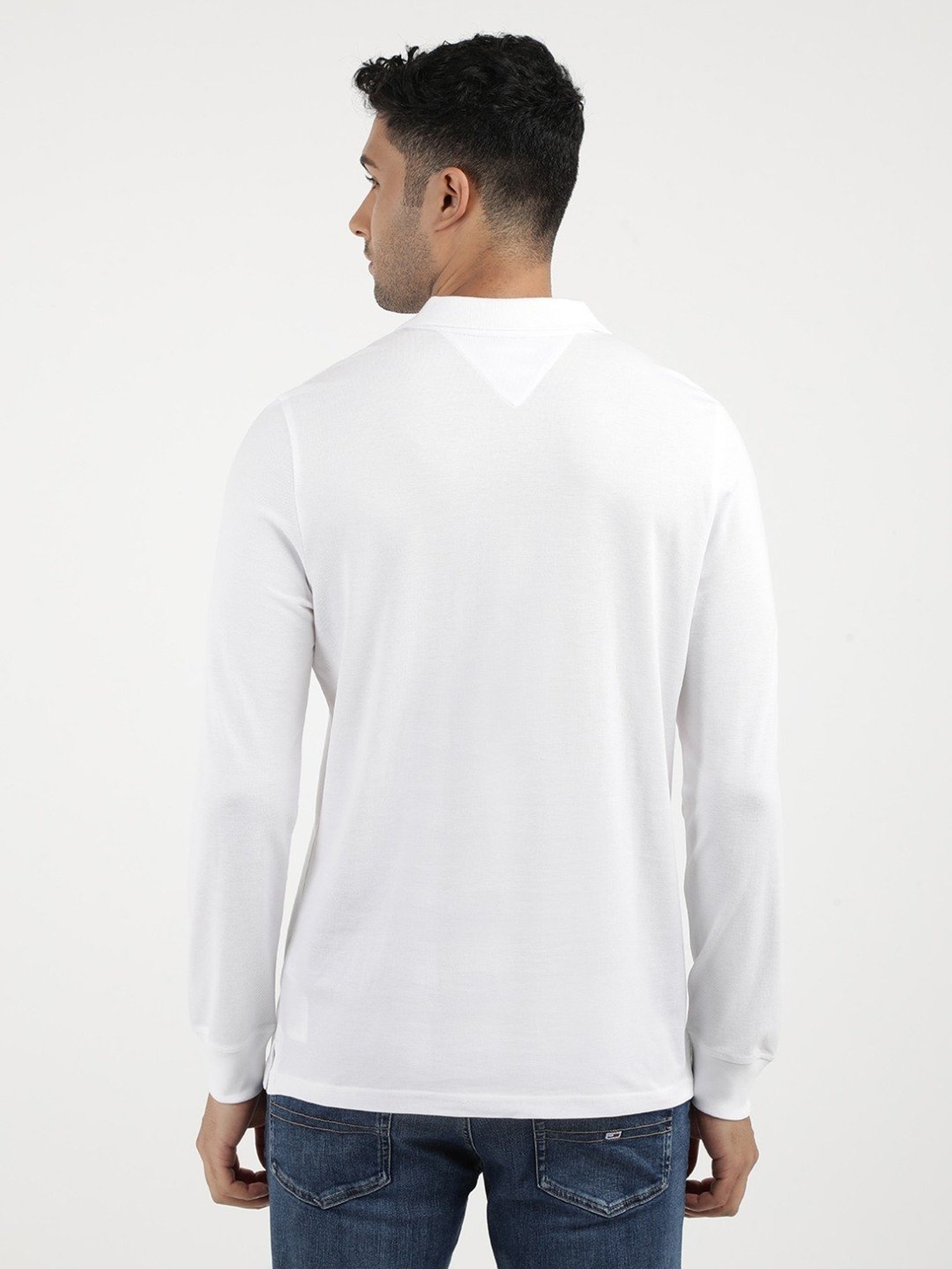 Tommy Hilfiger White Cotton Slim Fit Polo T-Shirt