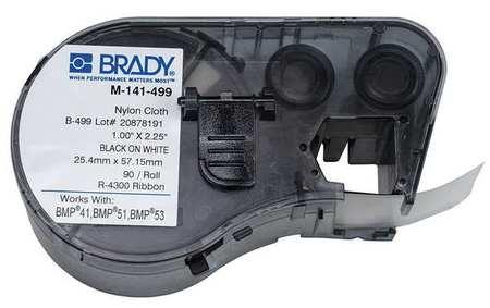 BRADY M-141-499 Label Cartridge, Black on White, Labels/Roll: 90