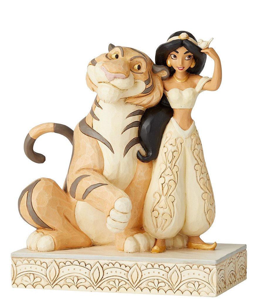 Disney Traditions by Jim Shore Jasmine and Rajah #double;Wondrous Wishes#double; White Woodland Figurine