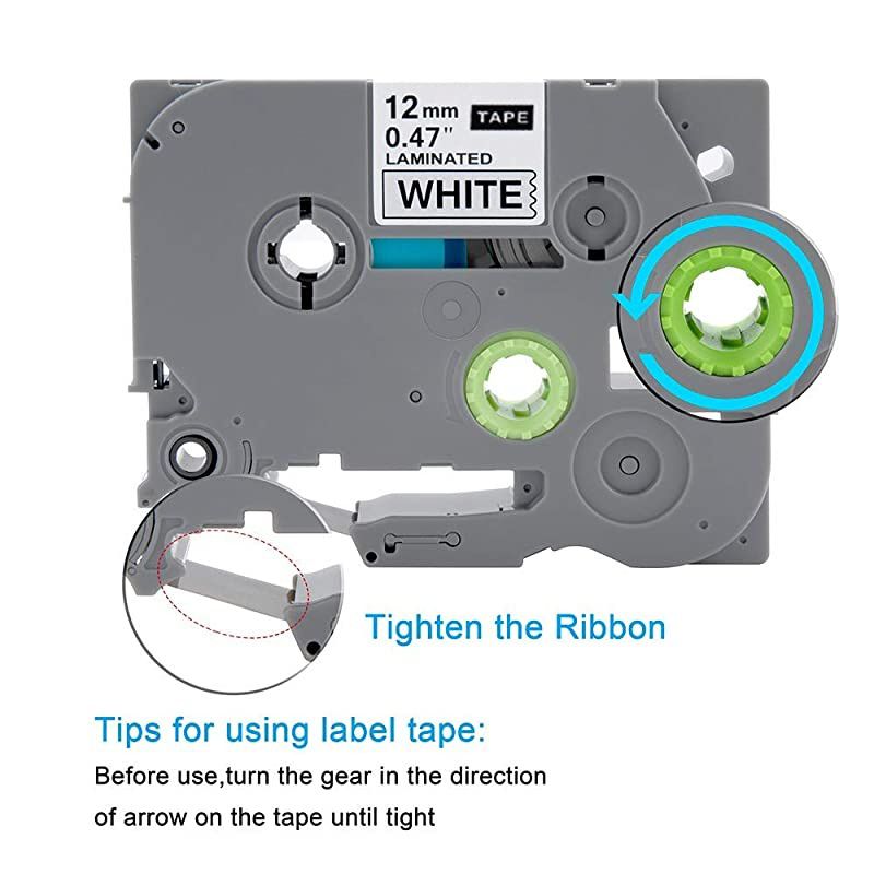 Compatible Label Tape Replacement for Brother Label Maker Tape 12mm 0.47 White Ptouch TZe TZ 231 Laminated Tapes Work with Brother PTouch PT-D210 PT-H110 PTD-600 PT-D400 26.2 Feet, 5 Pack