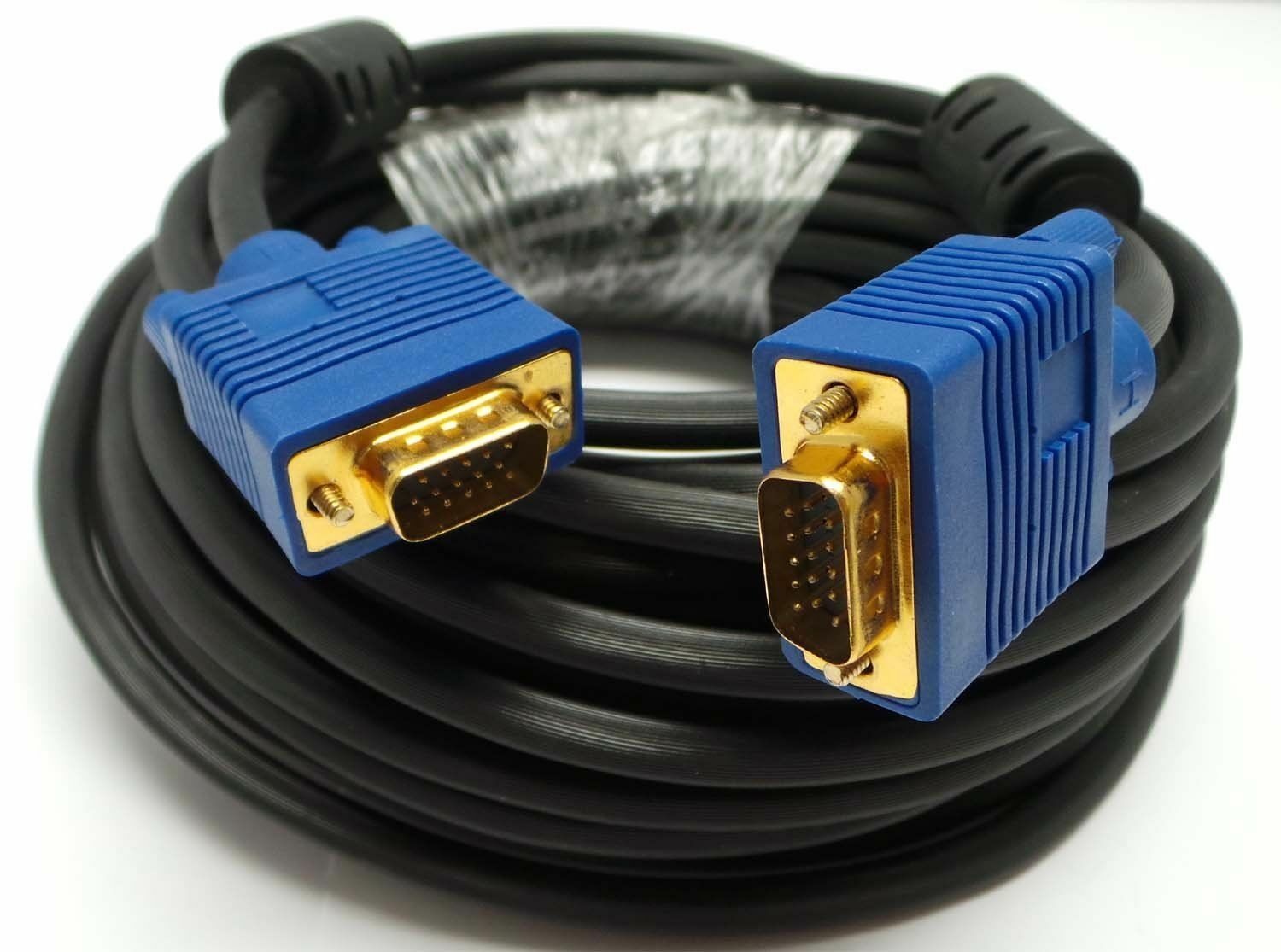 100FT 15PIN GOLD PLATE BLUE SVGA VGA ADAPTER Monitor Male Cable CORD FOR PC HDTV