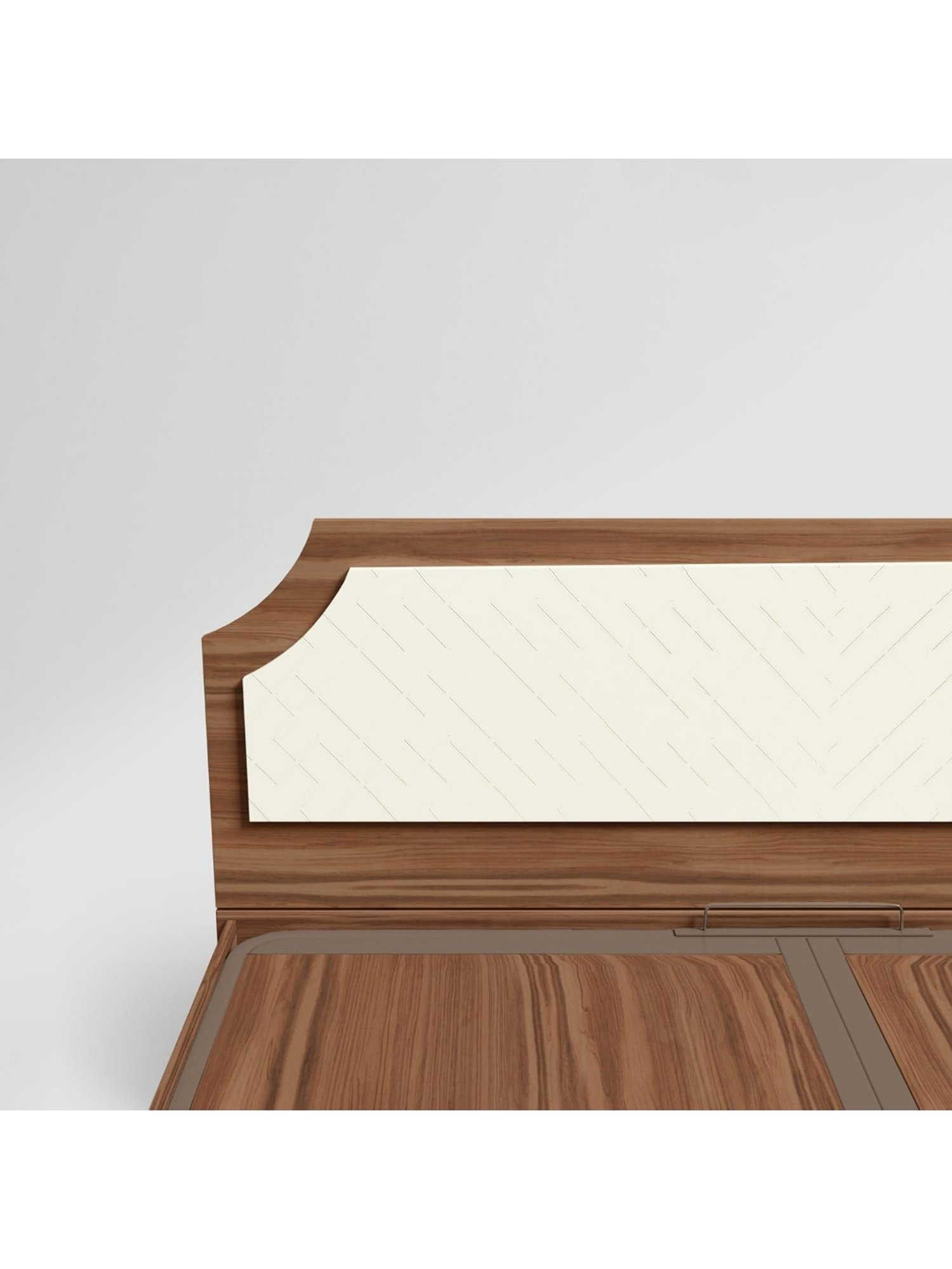 Godrej Interio N'Chant Morf Cream Engineered Wood Queen Bed with Hyrdraulic Storage