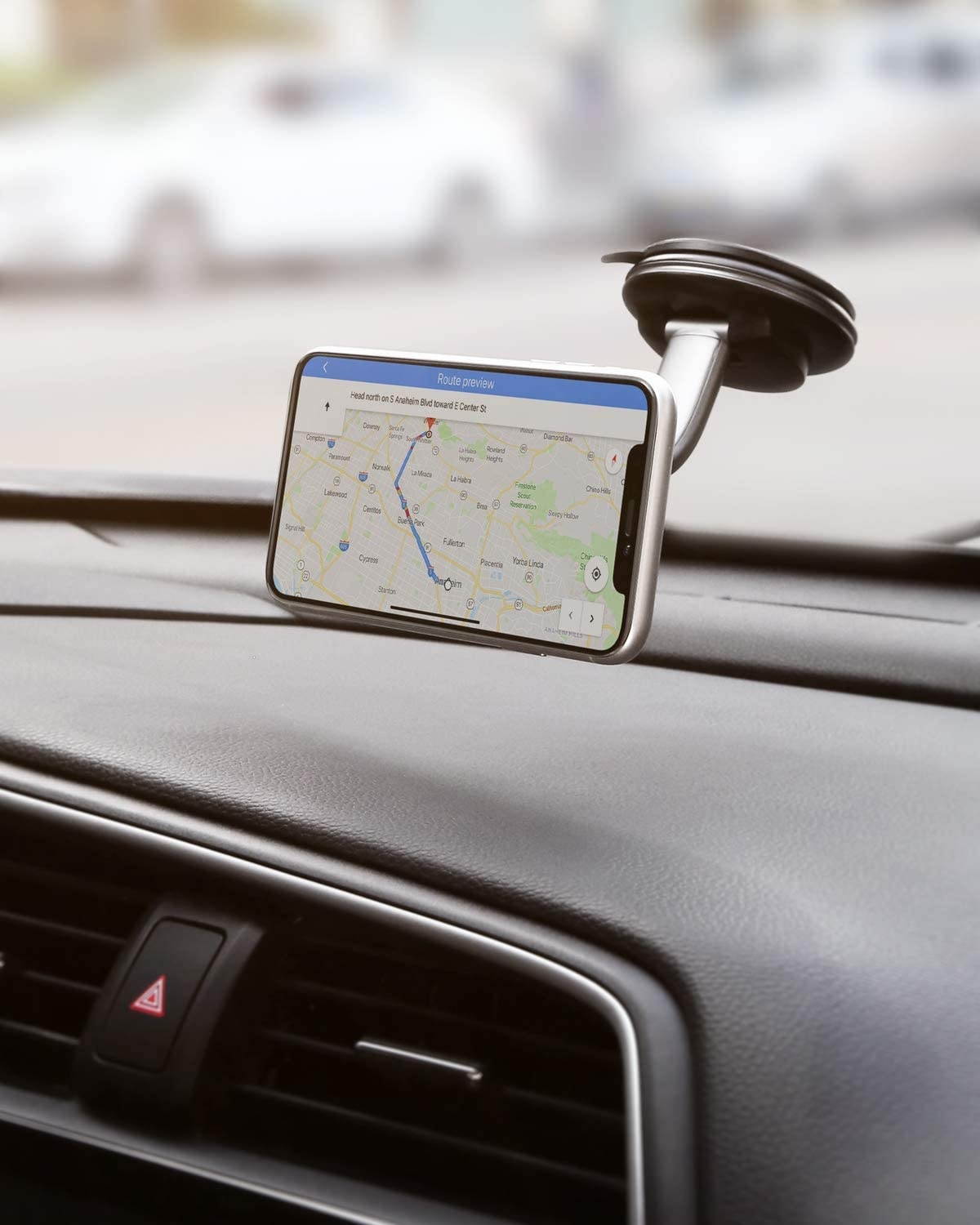 Car Phone Mount 360 Degree Rotation Dashboard Magnetic Cell Phone Holder for Car Compatible with iPhone 11 Pro Max / 11 / XS Max/XS / 8/7, Samsung Galaxy S10+, Google Pixel 3 XL, and More