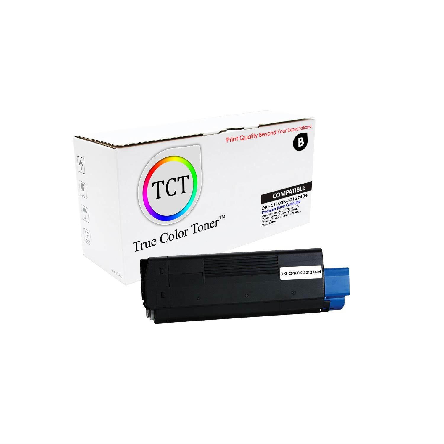 TCT Premium Compatible 42127404 Black Laser Toner Cartridge for the Oki C5100 series - 5K yield- works with the Okidata C5100, C5150, C5200, C5250, C5300, C5400, C5450, C5510 MFP printers