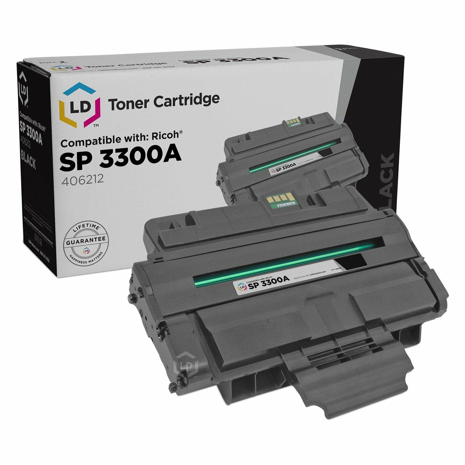 LD 406212 Type SP-3300A Set of 3 Black Toner Cartridge for Ricoh  SP3300DN SP3300