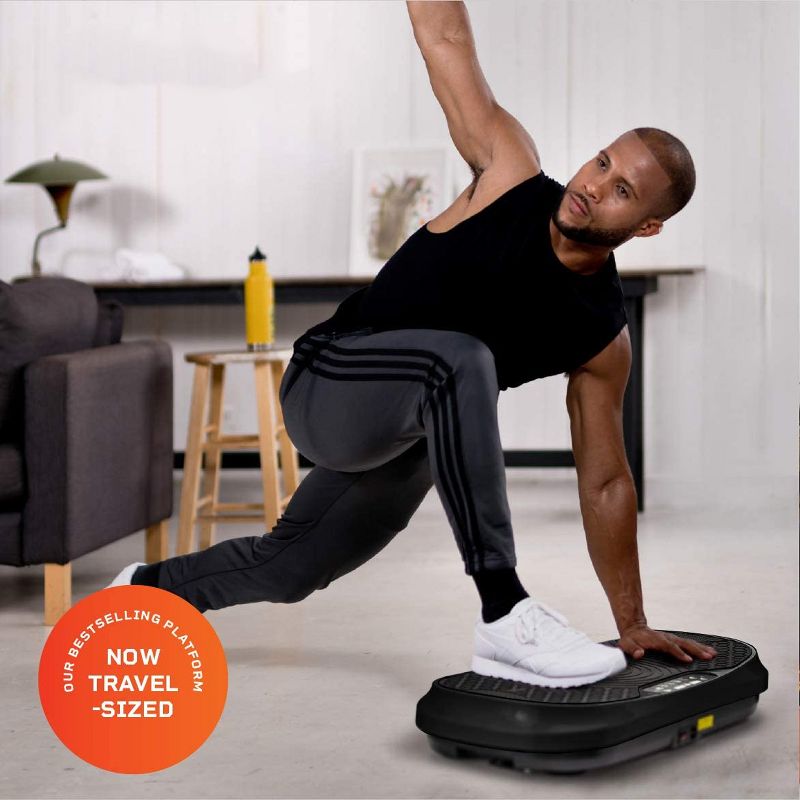 LifePro Portable Home Body Weight Training Fitness Exercise Workout Waver Mini Vibration Plate Platform Equipment Machine Set, Black