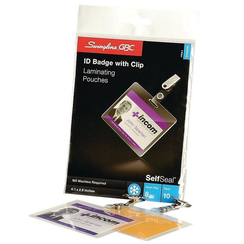 GBC SelfSeal Self-Adhesive Pouches ID Tag 10/Pack (3745686) 462474