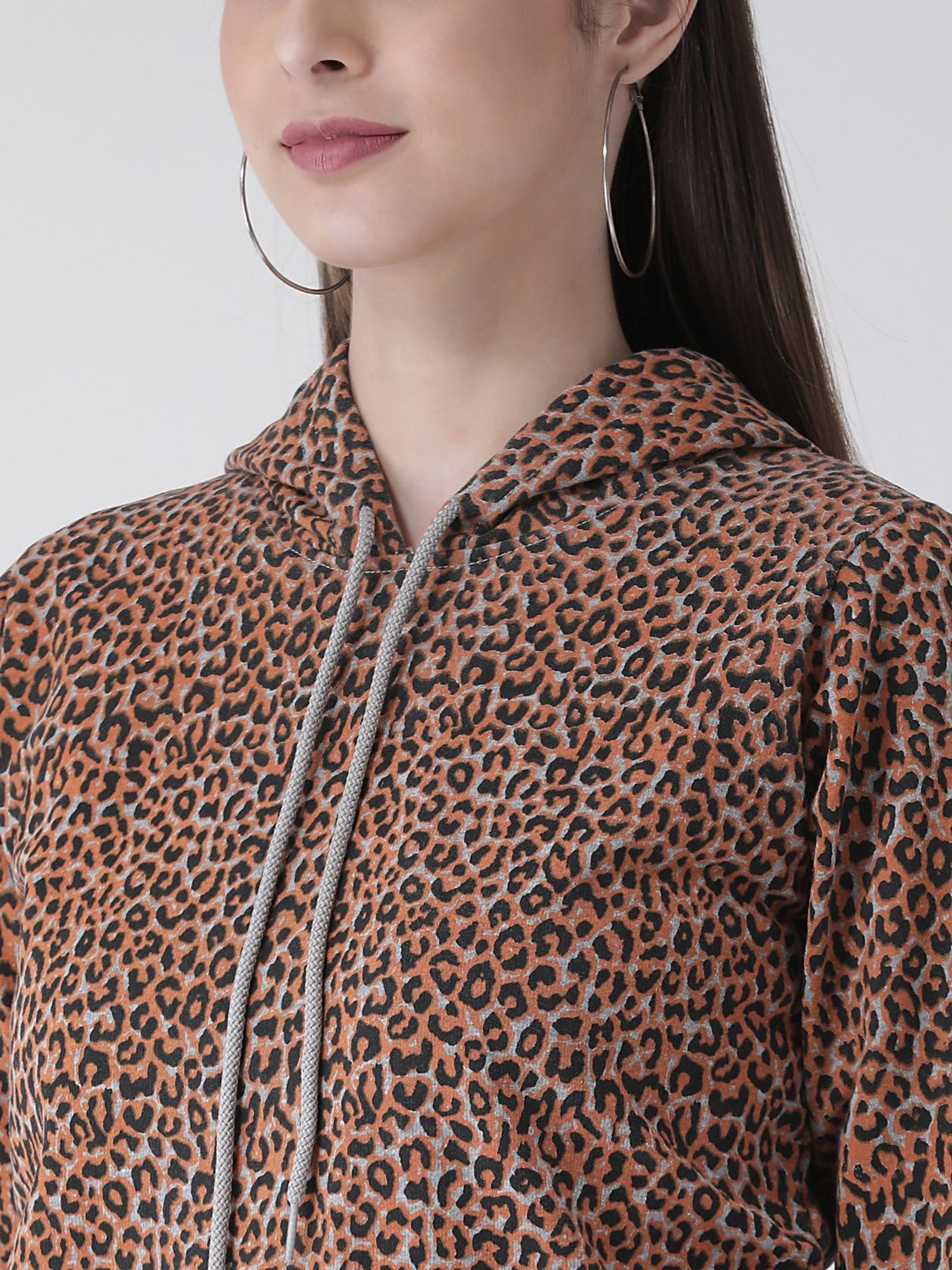 The Vanca Orange Printed Hoodie