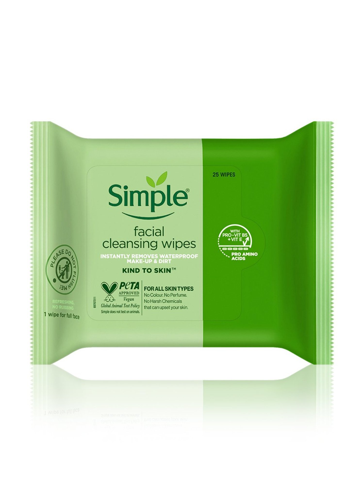 Simple Kind To Skin Facial Cleansing Wipes - 25 Wipes