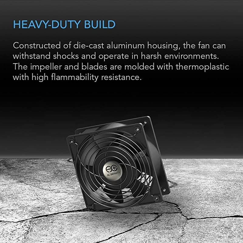 AXIAL LS1238, Quiet Muffin Fan, 120V 120mm x 38mm Low Speed, UL-Certified for DIY Cooling Ventilation Exhaust Projects