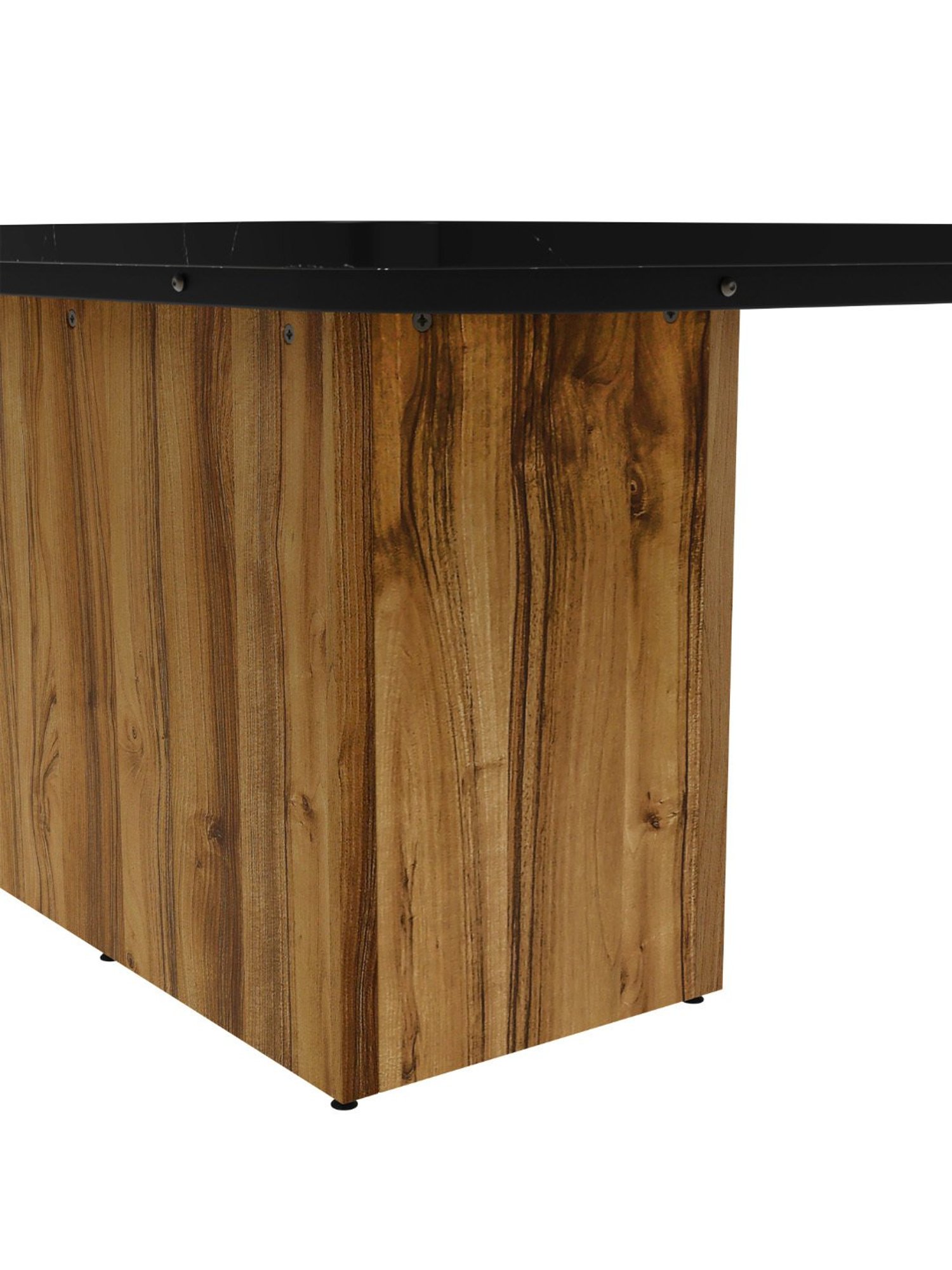 Godrej Interio Pedestal Black & Brown Engineered Wood 6 Seater Rectangular Dining Table