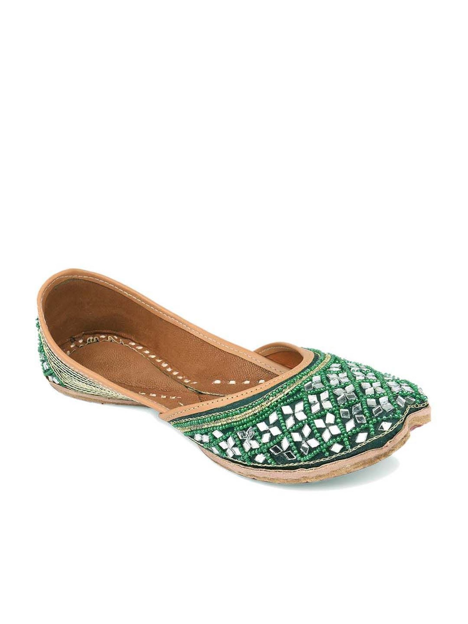 Desi Colour Women's Pine Green Ethnic Juttis