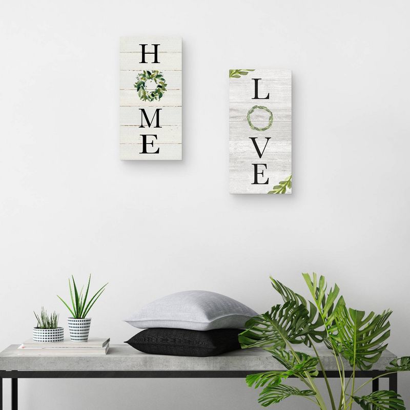 Set of 2 Home & Love Panels Unframed Canvas Art Prints - Masterpiece Art Gallery