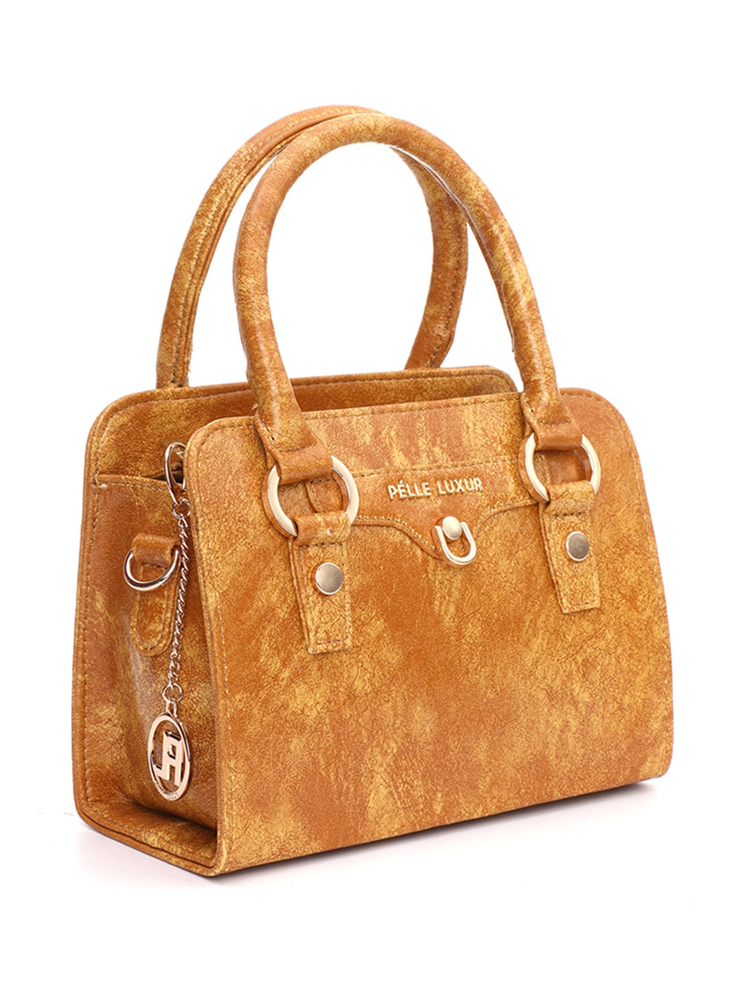 PELLE LUXUR Khaki Small Claudia Satchel Handbag