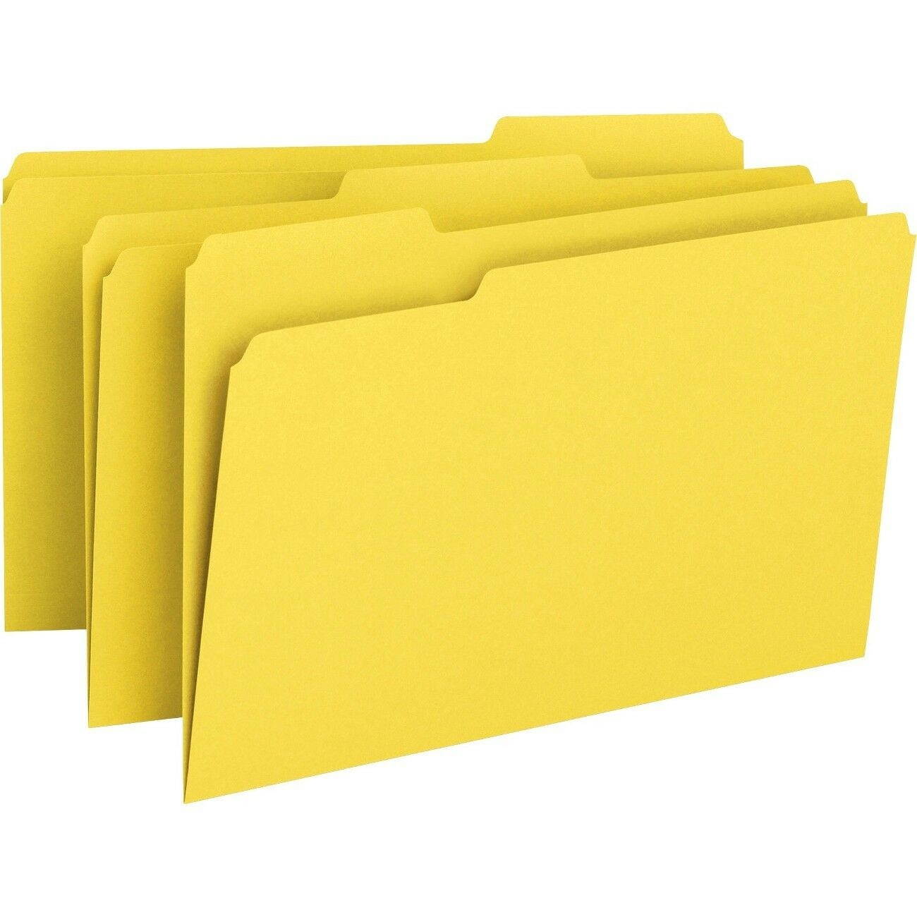 Smead 17943 Yellow Colored File Folders - Legal - 8.50" X 14" - 0.75" Expansion