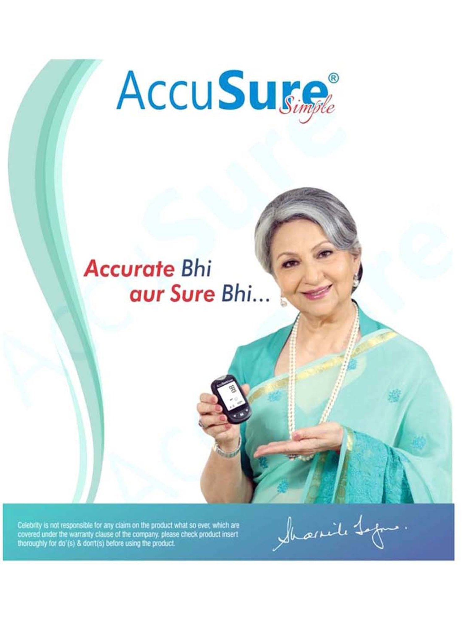 Accusure Simple Glucometer machine With 25 Test Strips (Black)