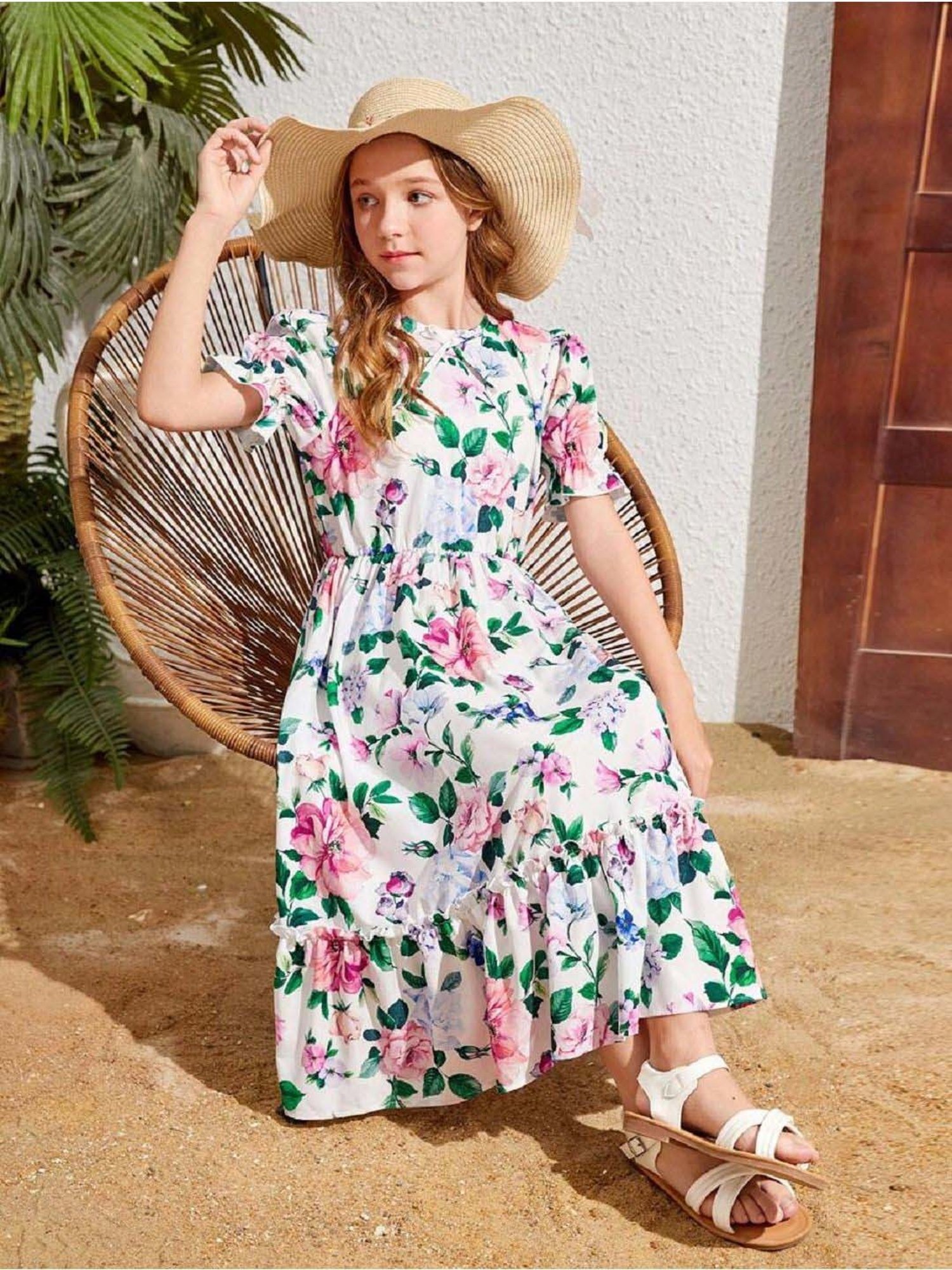 Bolly Lounge Girls Multicolor Floral Dress