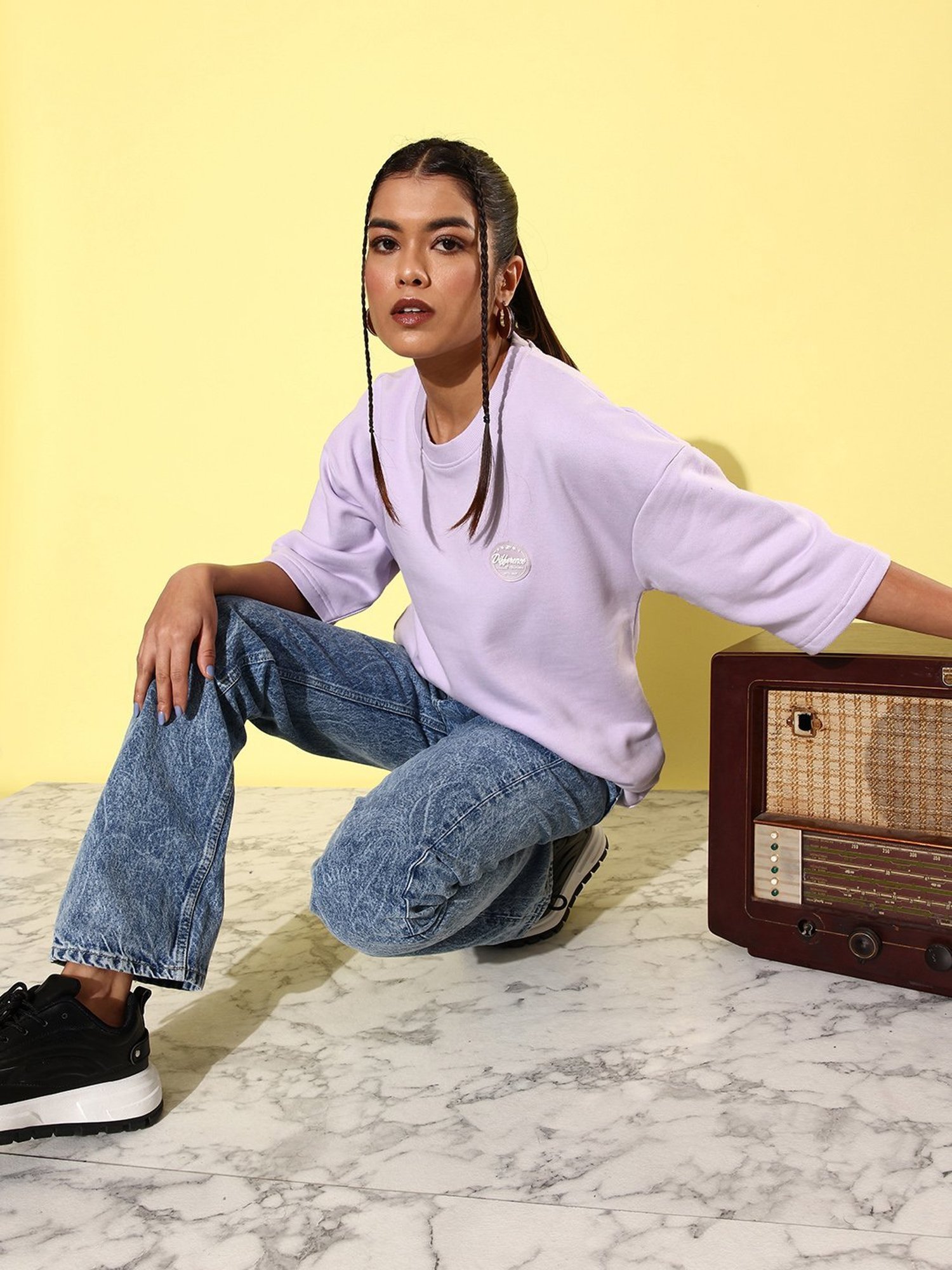 Difference of Opinion Lavender Fleece Oversized Sweatshirt