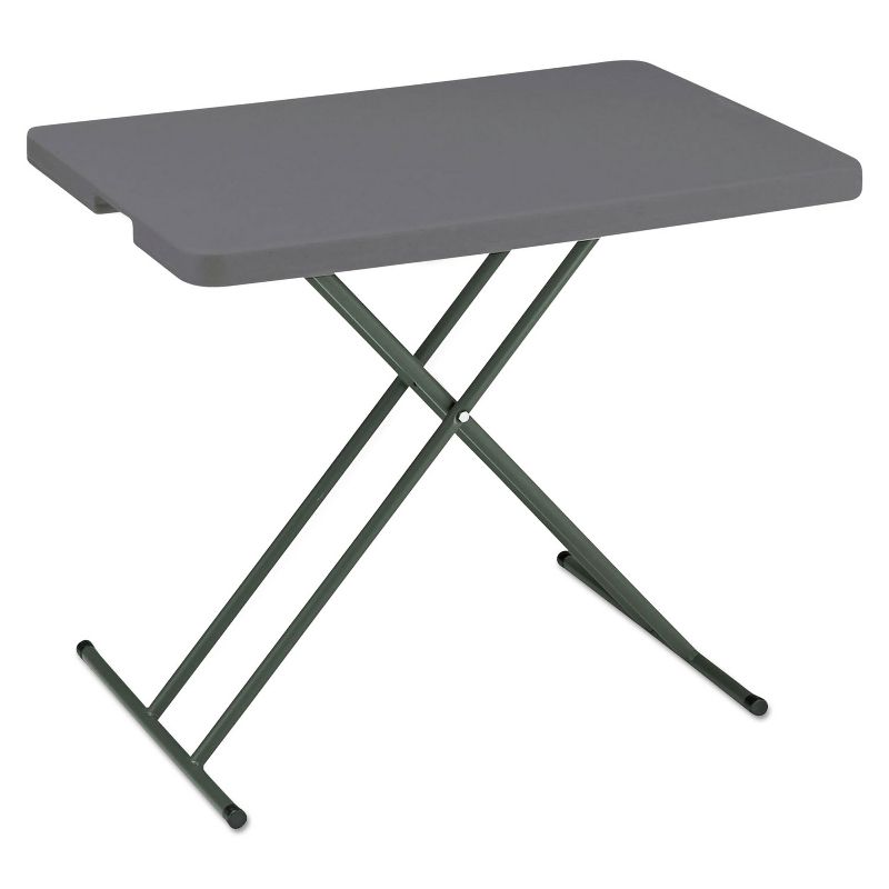 Iceberg IndestrucTables Too 1200 Series Resin Personal Folding Table 30 x 20 Charcoal 65491
