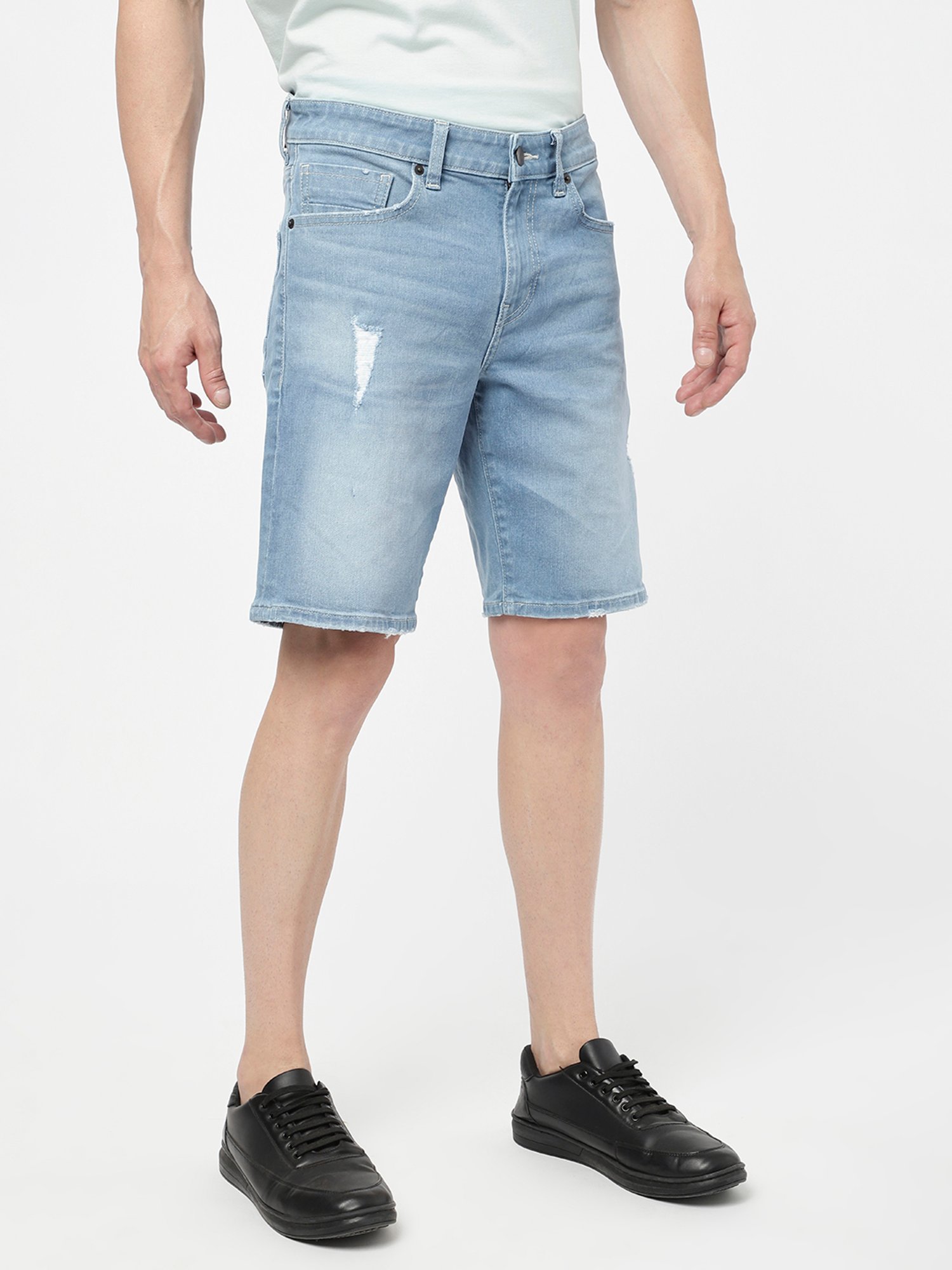 Passion Light Blue Regular Fit Denim Shorts