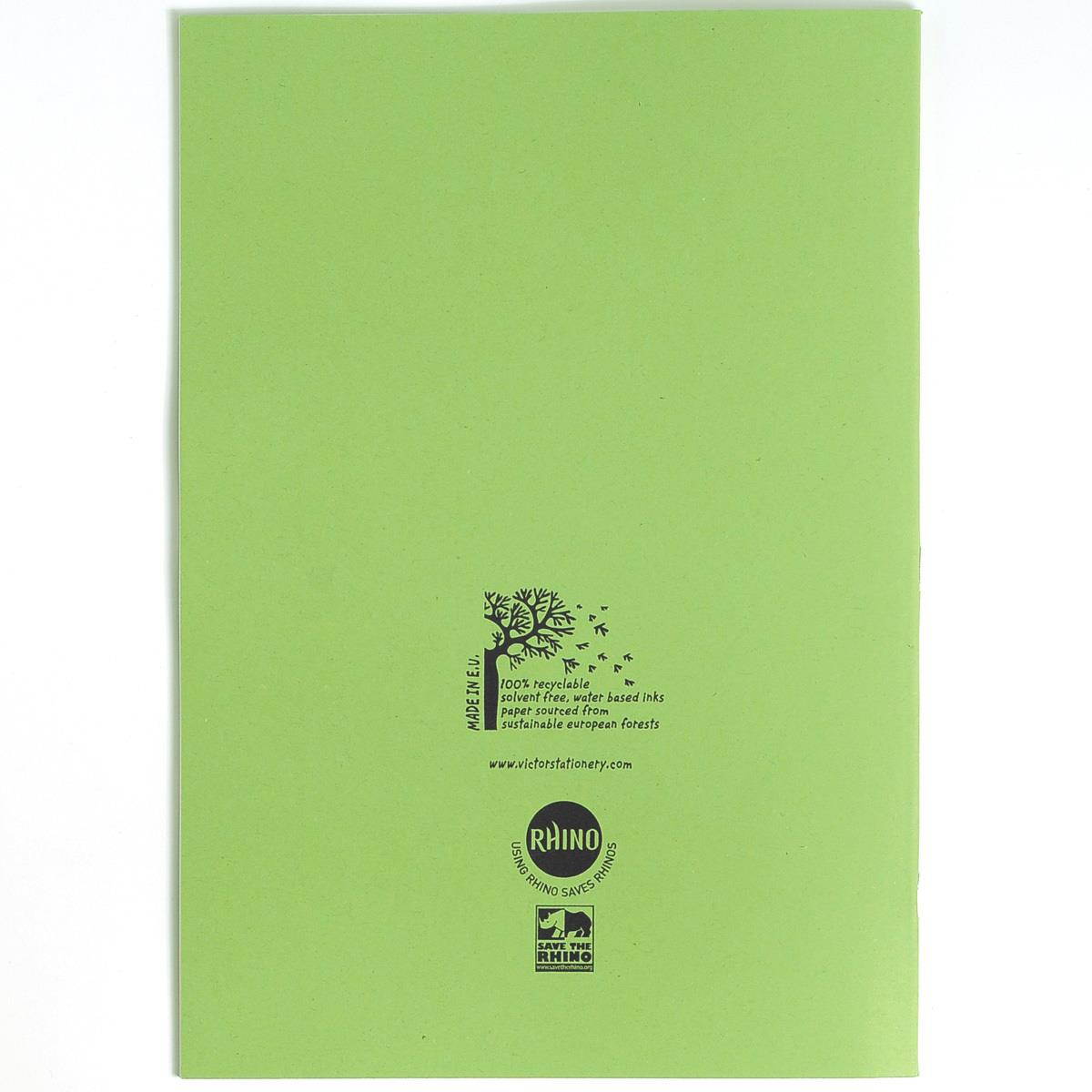 Rhino Exercise Book, A4, 64 page,  Blank pages, Light Green Cover  (Pack of 10)
