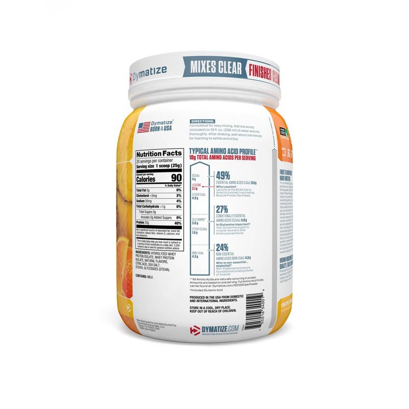 Dymatize Clear 100% Whey Protein Isolate Powder - Pineapple Orange - 17.64oz