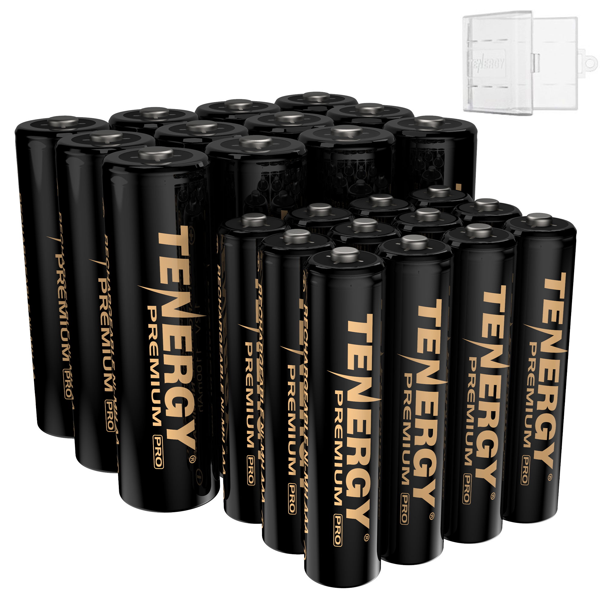 Tenergy Premium PRO Rechargeable AA and AAA Batteries, High Capacity NiMH 2800mAh AA 1100mAh NiMH AAA Batteries, 24 Pack 12AA and 12AAA Rechargeable Batteries