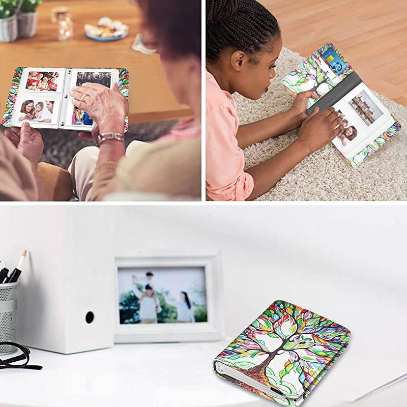 Mini Photo Album for 3Inch Film 104 Pockets Album for Fujifilm Instax Mini 11Mini 9Mini Link PrinterMini LiPlay Canon Ivy CLIQ Polaroid Kodak Instant Print Camera Love Tree