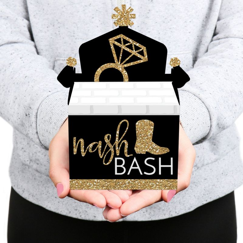 Big Dot of Happiness Pizza Party Time - Square Favor Gift Boxes - Baby Shower or Birthday Party Bow Boxes - Set of 12