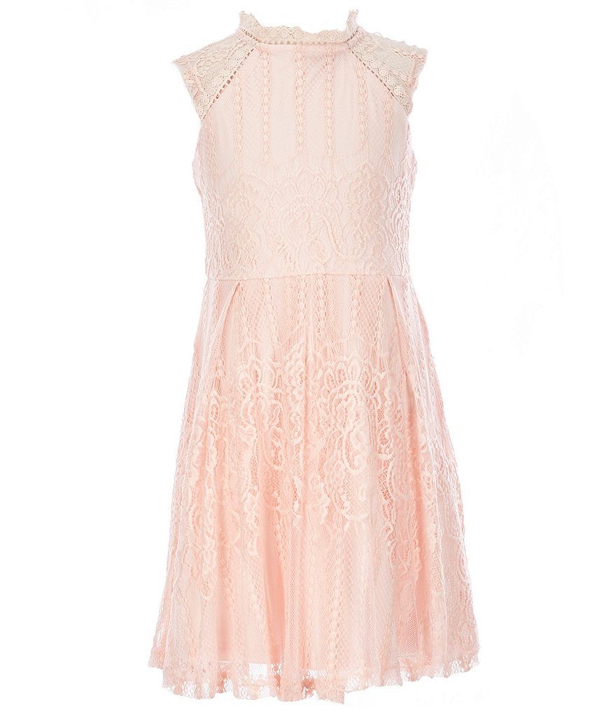 Us Angels Blush by Us Angels Big Girls 7-16 Lace Fit-And-Flare Dress