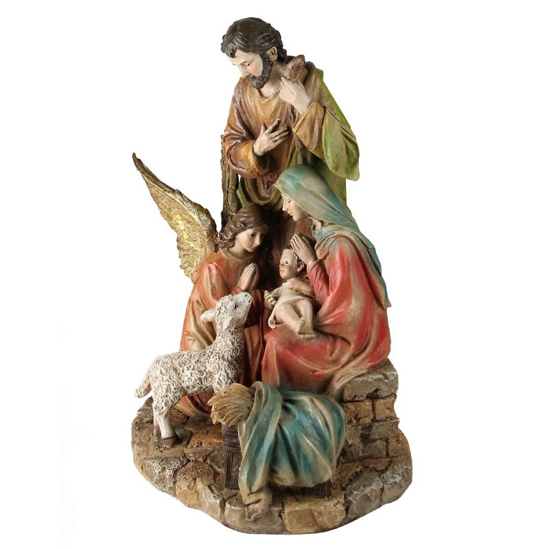 Napco 13.75" Holy Family with Gloria the Angel and Lamb Religious Christmas Figure