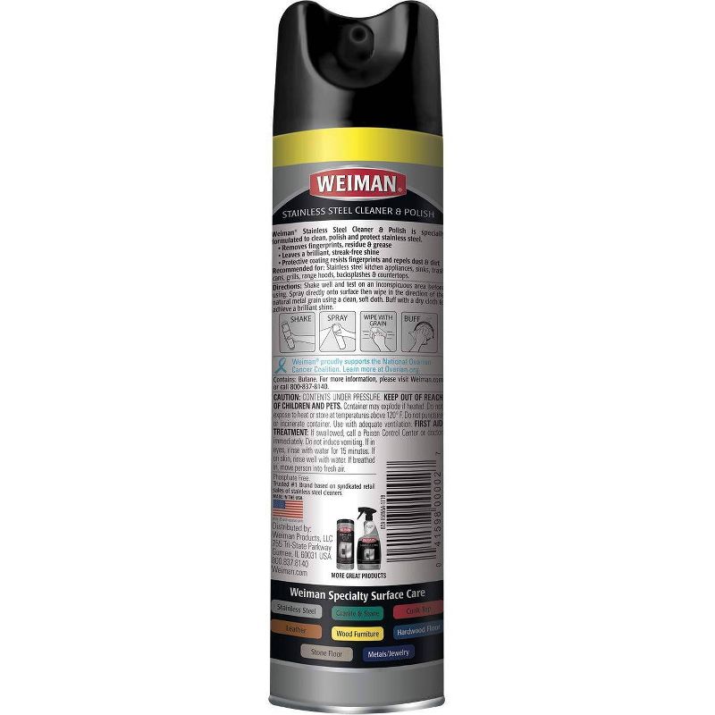 Weiman Stainless Steel Cleaner and Polish - 12oz