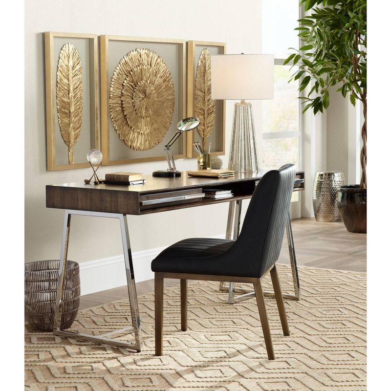 Newhill Designs Golden Feathers 31 1/2" High Wall Art Set of 3