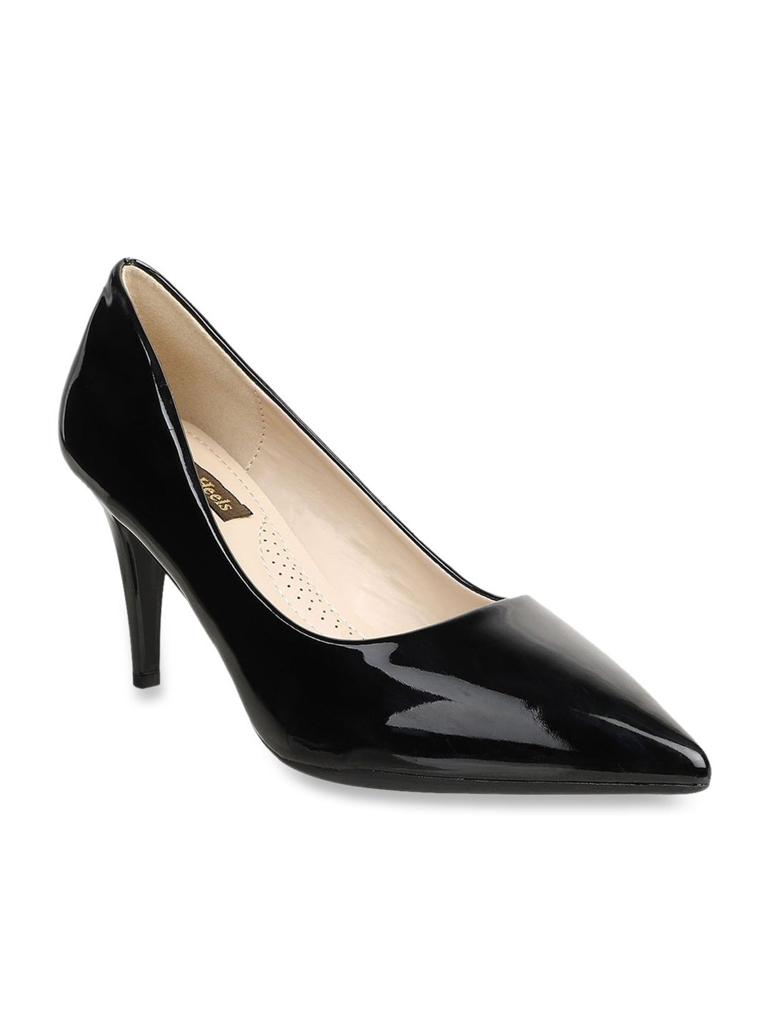 Flat N Heels Women's Black Stiletto Pumps