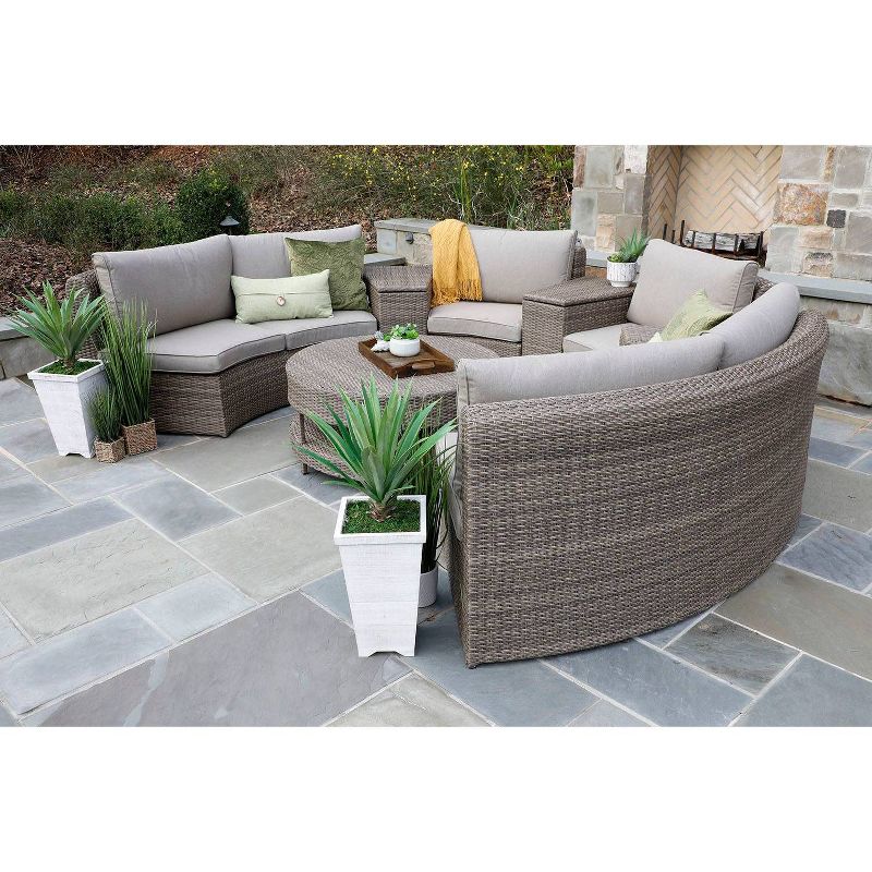 Cyprus 8pc Sectional with Sunbrella Fabric Gray - Canopy Home and Garden