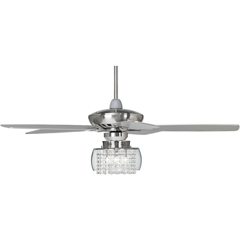 52" LED Antique Crystal Lighted Ceiling Fan White/Champagne - River of Goods