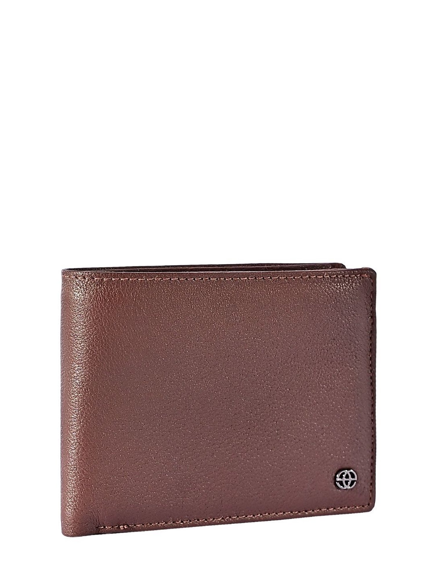 Eske Cole Brown Textured Leather Bi-Fold Wallet for Men