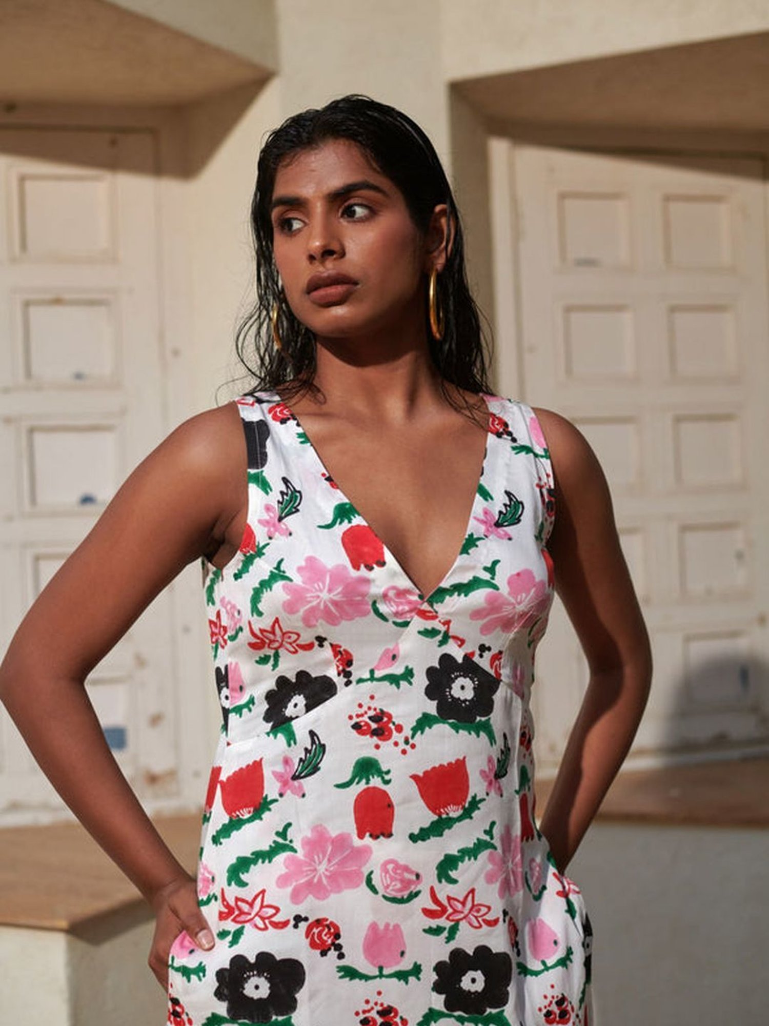 Khajoor Studio Multi-coloured Sundaze Jardin Spray Kurta & Pant Co-ord Set